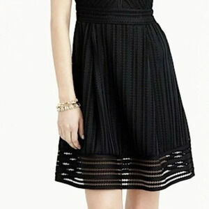 J. Crew Classic Chic Black Whimsigoth Overlay Eyelet Mini Skirt Size 0 XXS XS